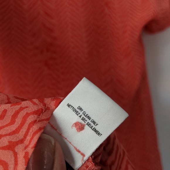 Anthropologie Maeve Orange Sheer 100% Silk Top - Picture 4 of 5